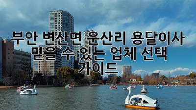 부안 변산면 운산리 용달이사: 믿을 수 있는 업체 선택 가이드